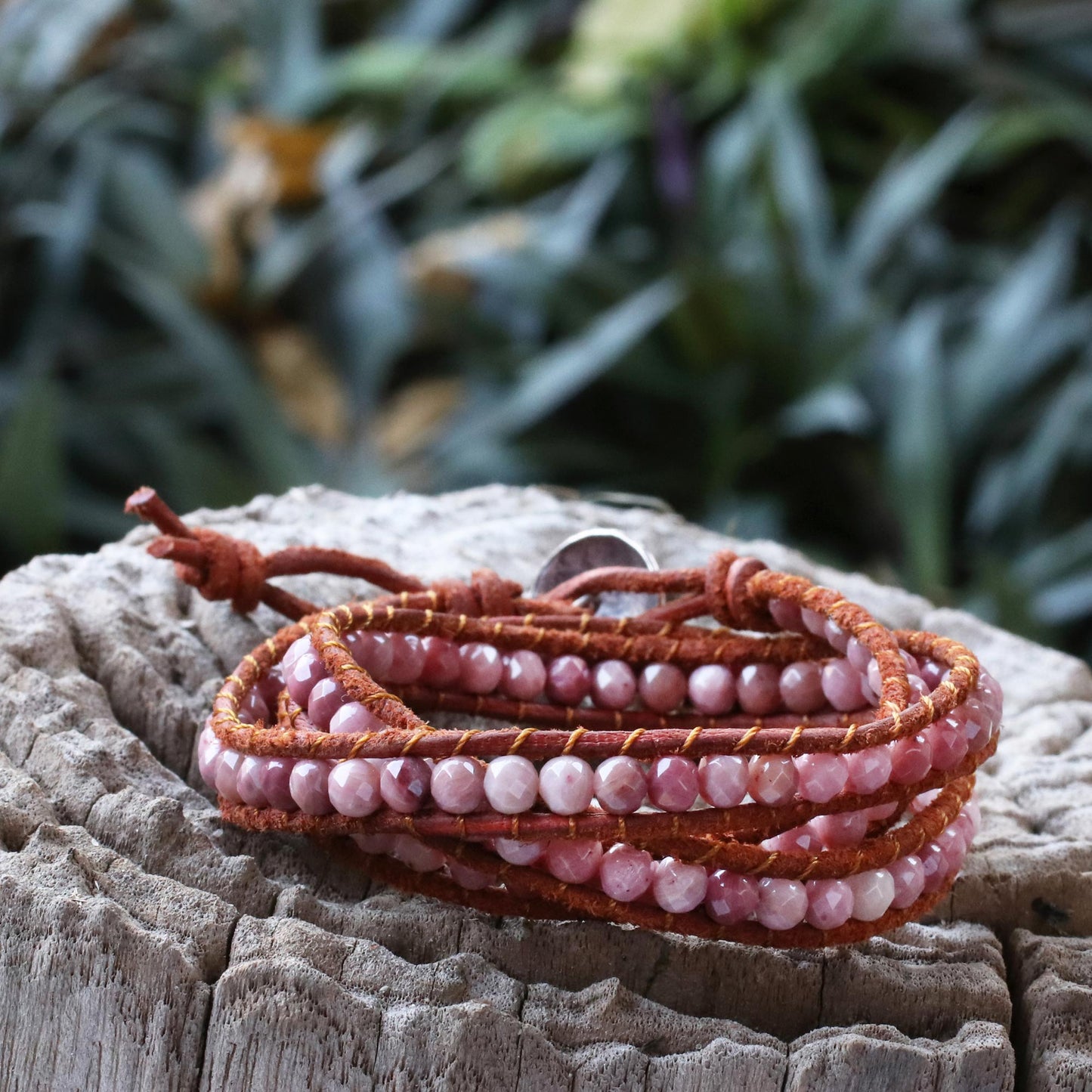 Pink Adventure Rhodonite wrap bracelet