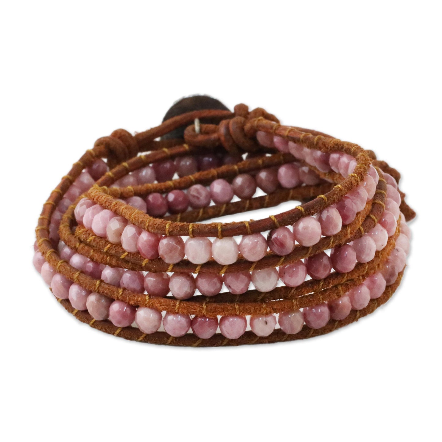 Pink Adventure Rhodonite wrap bracelet