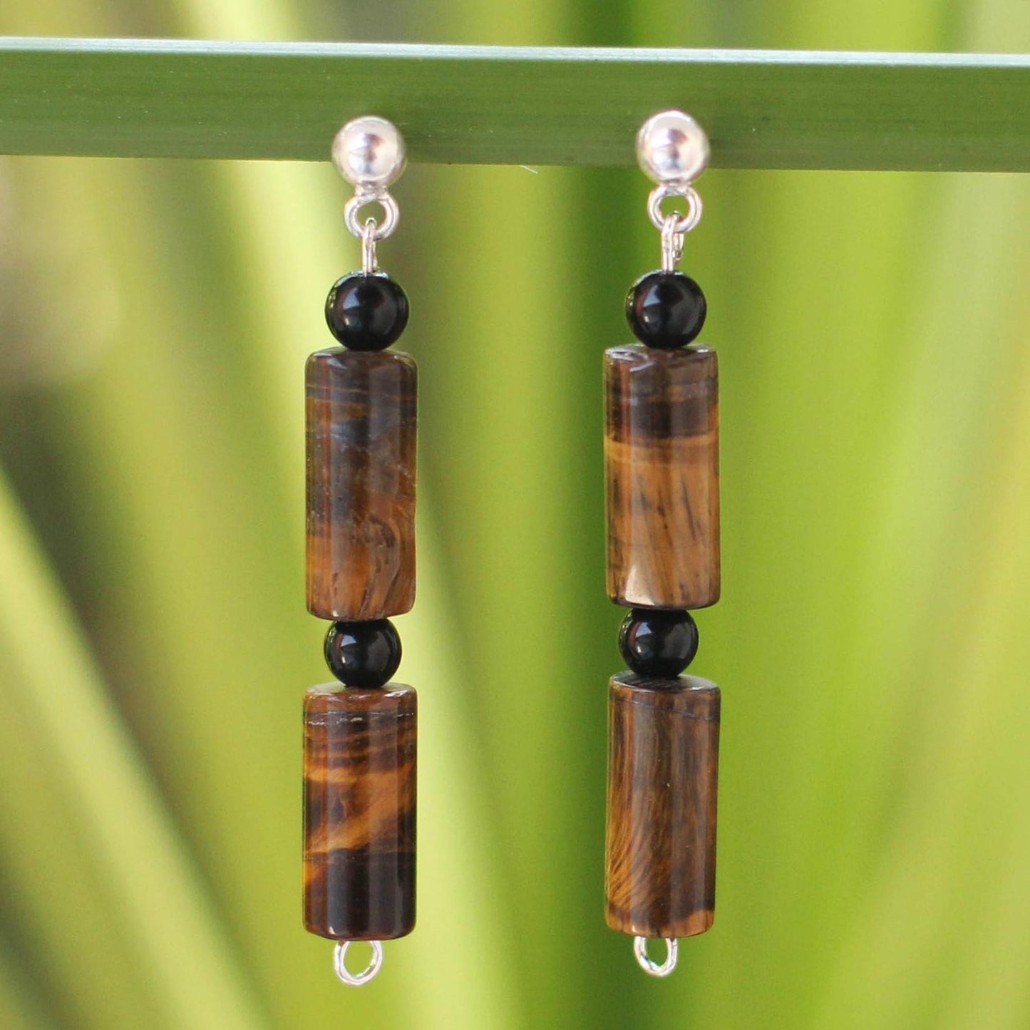 Honey Bamboo Women's Tiger's Eye Dangle Earrings