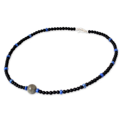 Neptune's Queen Multi-Gem Onyx & Silver Necklace