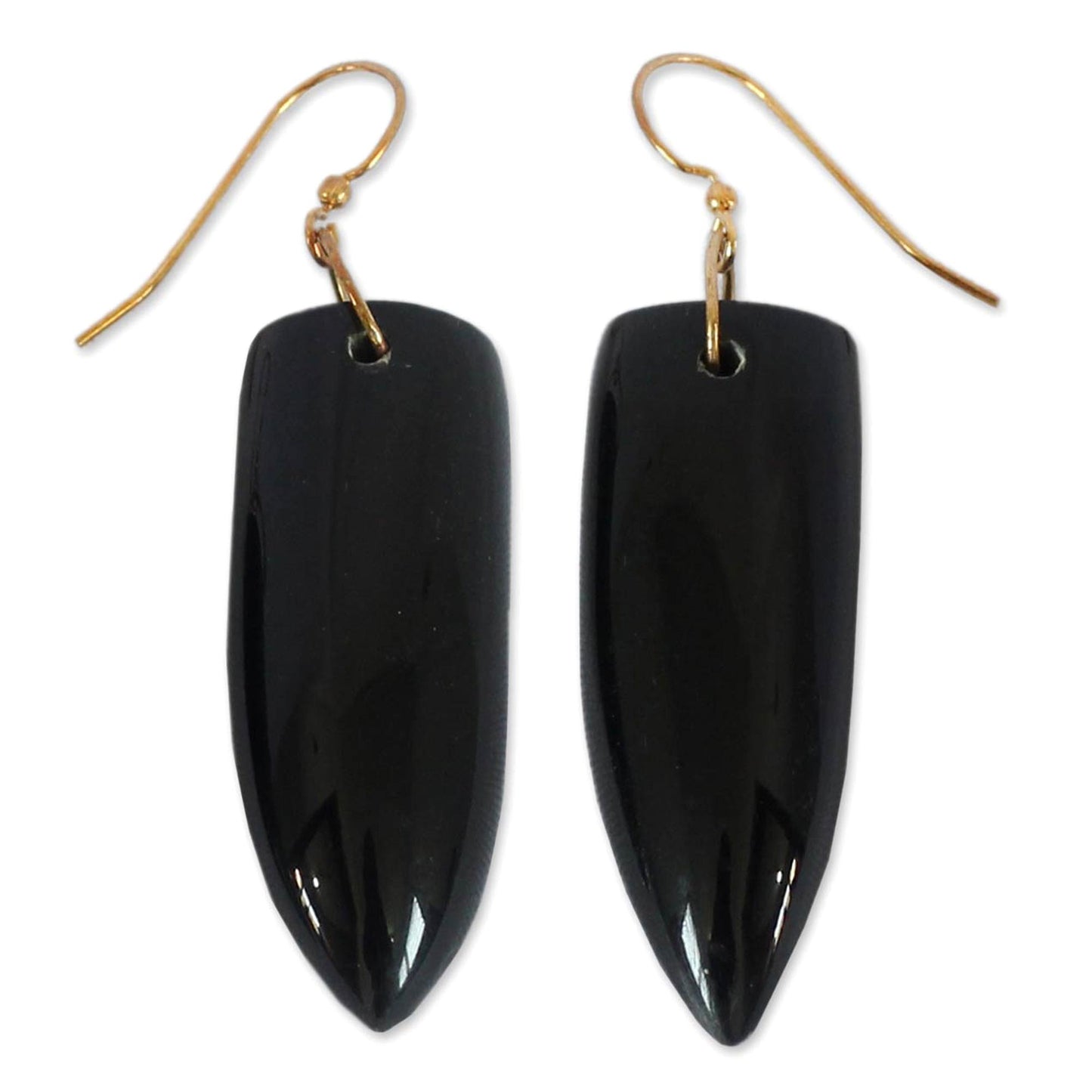 Black Enyefewu African Horn Dangle Earrings