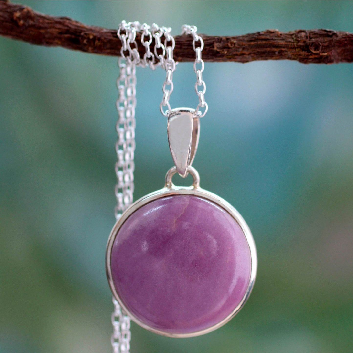 Lavender Muse Phosphosiderite Necklace on Sterling Silver