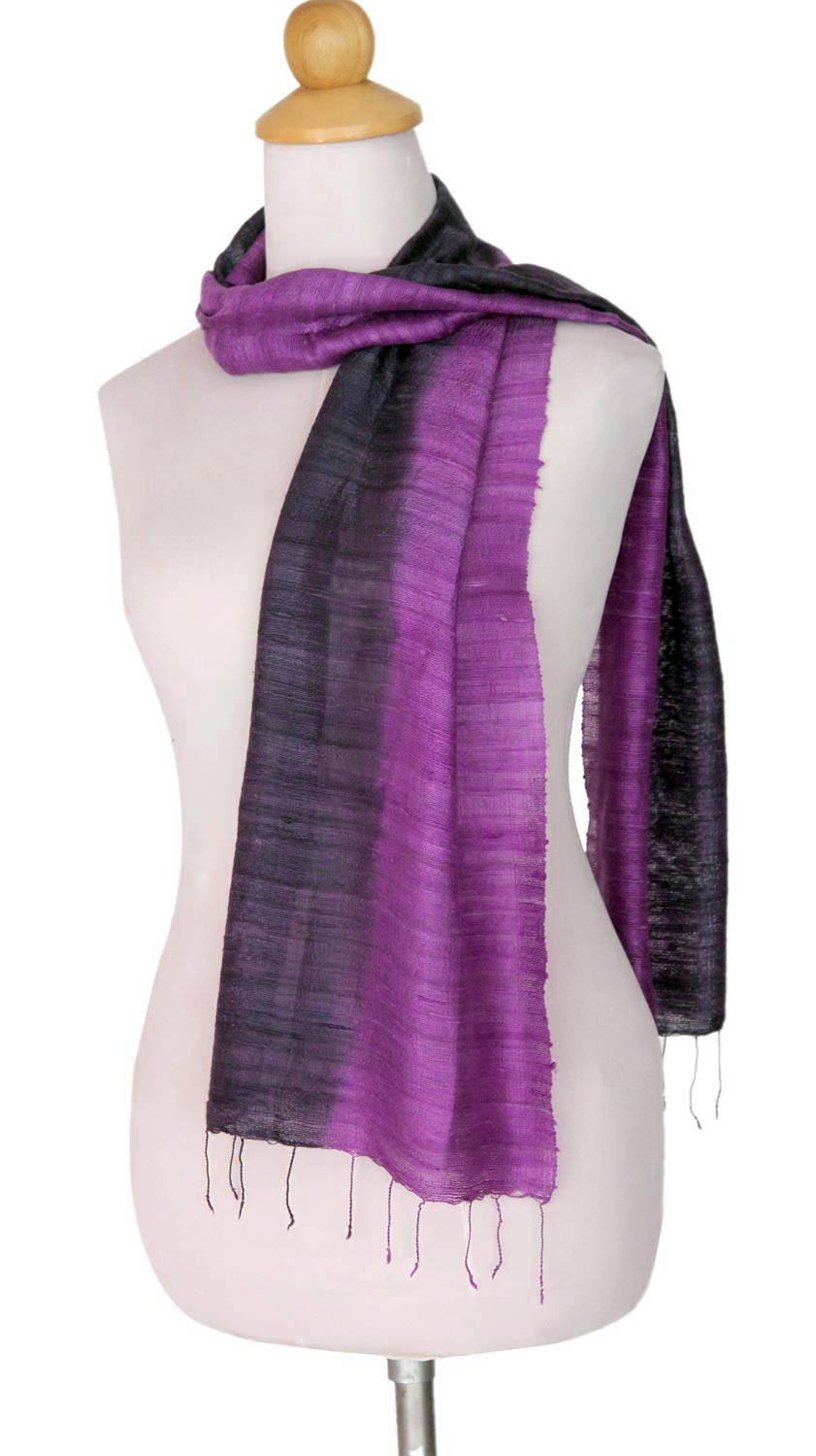 Bold Orchid Purple Silk Scarf