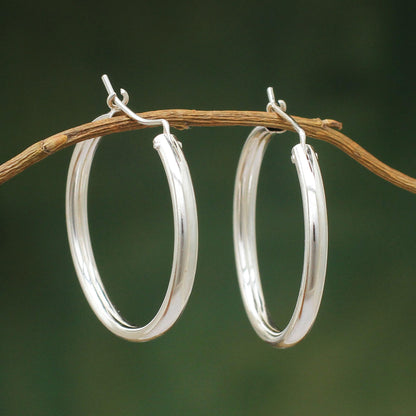 Minimalist Magic Silver Hoop Earrings Sterling 925 Simply Classic