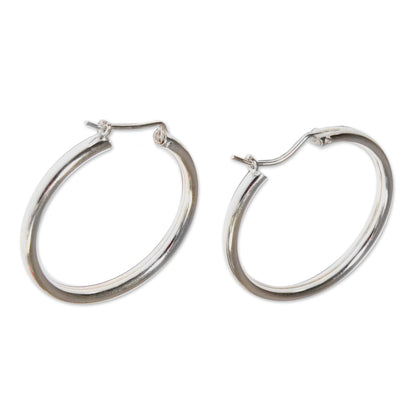 Minimalist Magic Silver Hoop Earrings Sterling 925 Simply Classic