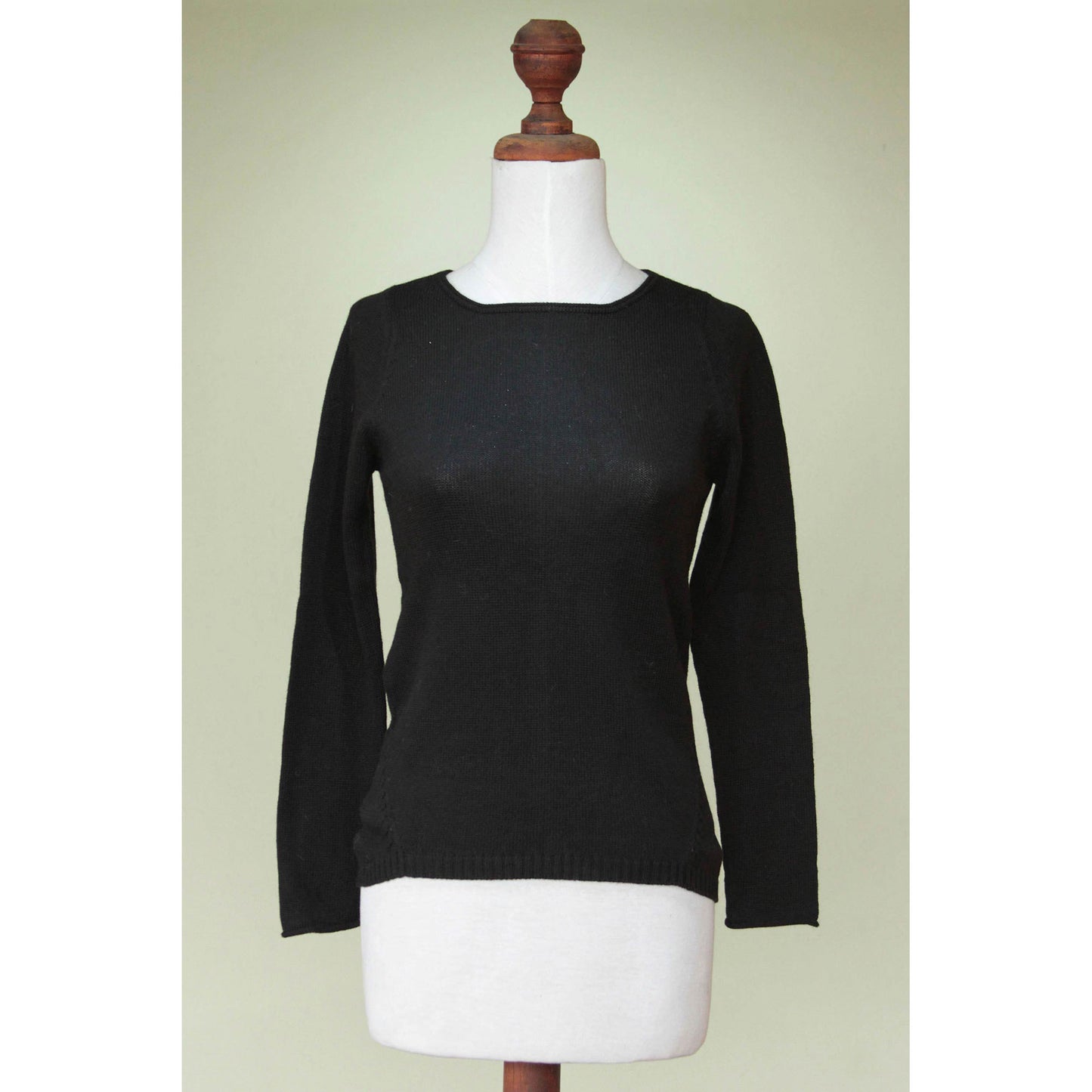 Puno Black Cotton & Alpaca Sweater