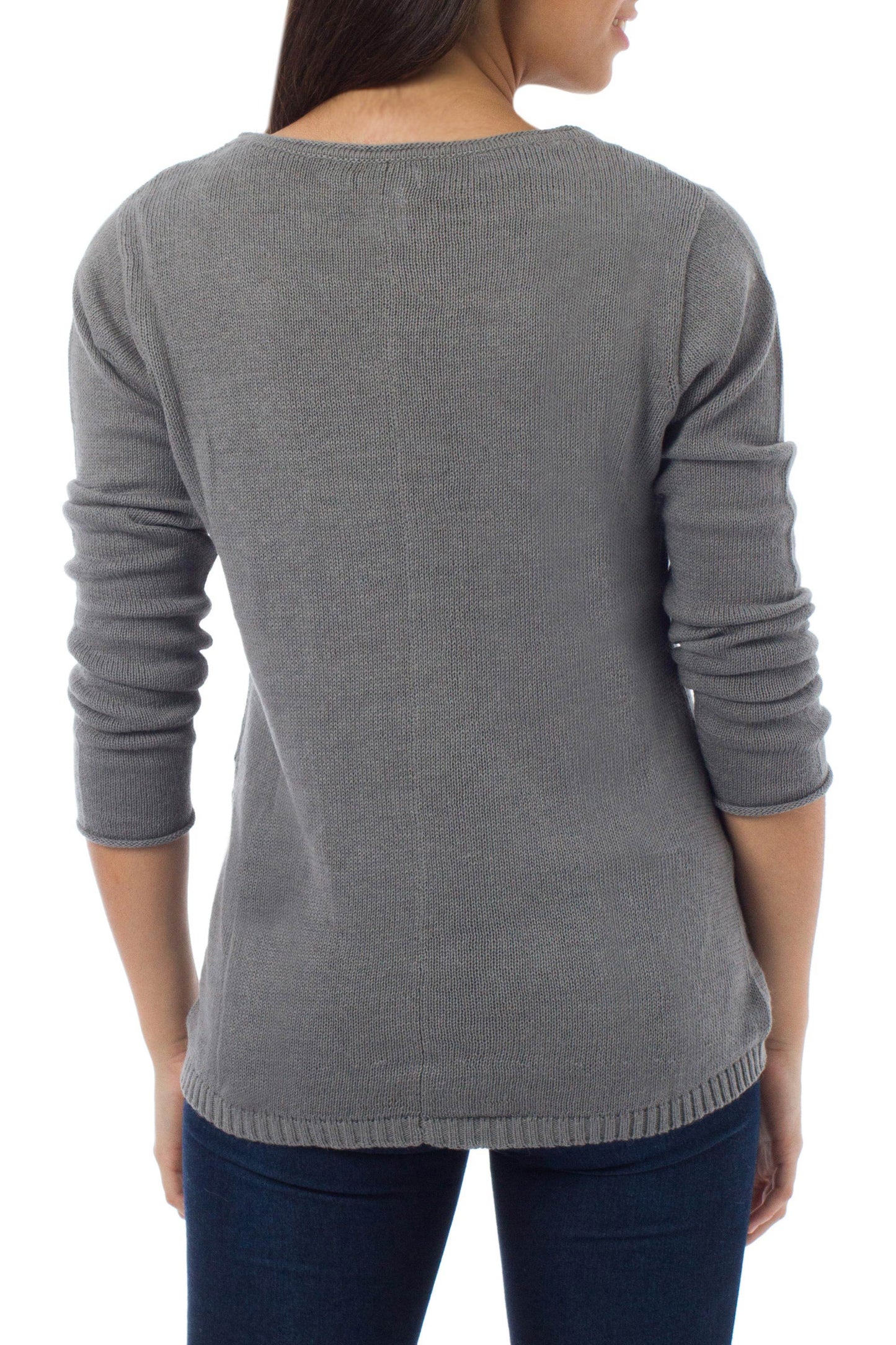 Puno Gray Cotton and alpaca sweater