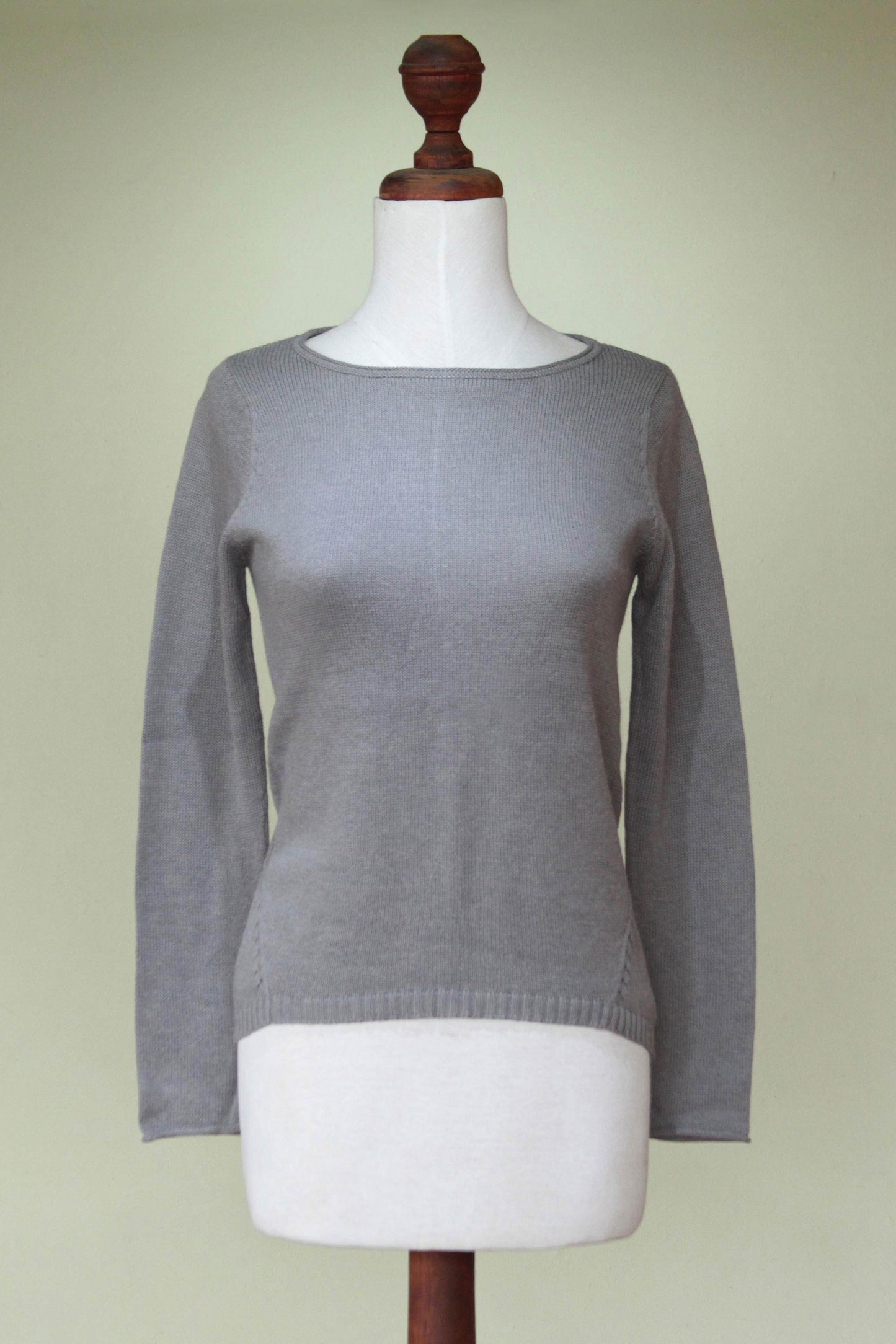 Puno Gray Cotton and alpaca sweater