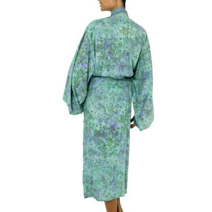 Misty Javanese Forest Purple Batik Robe