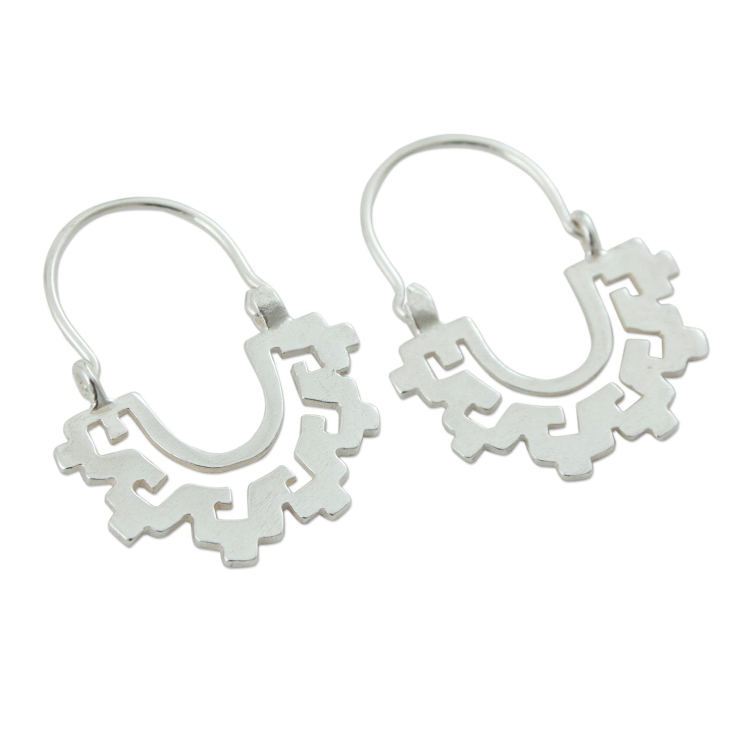 Magical Mitla Collectible Sterling Silver Hoop Earrings