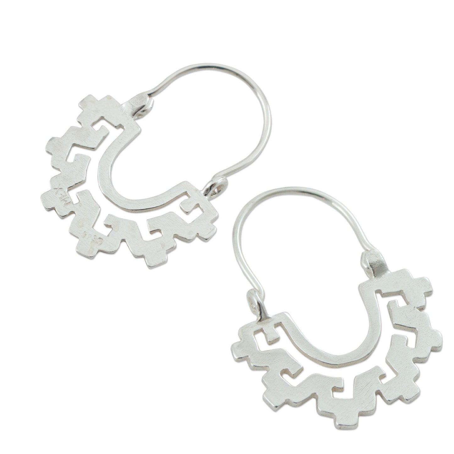 Magical Mitla Collectible Sterling Silver Hoop Earrings