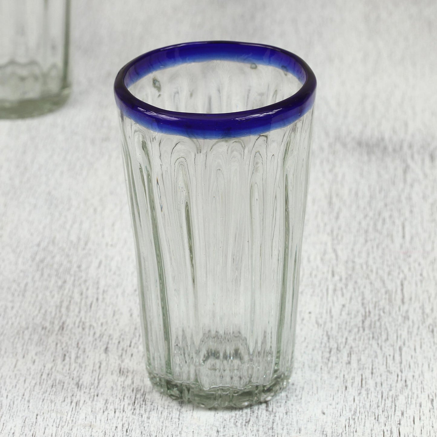 Cobalt Groove Handmade Glass Recycled Juice Drinkware (Set of 6)