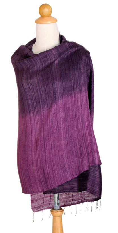 Bold Violet Unique Silk Shawl