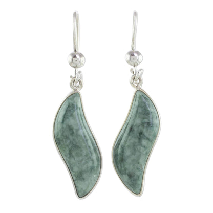 Floating in the Breeze Jade Silver Dangle Earrings