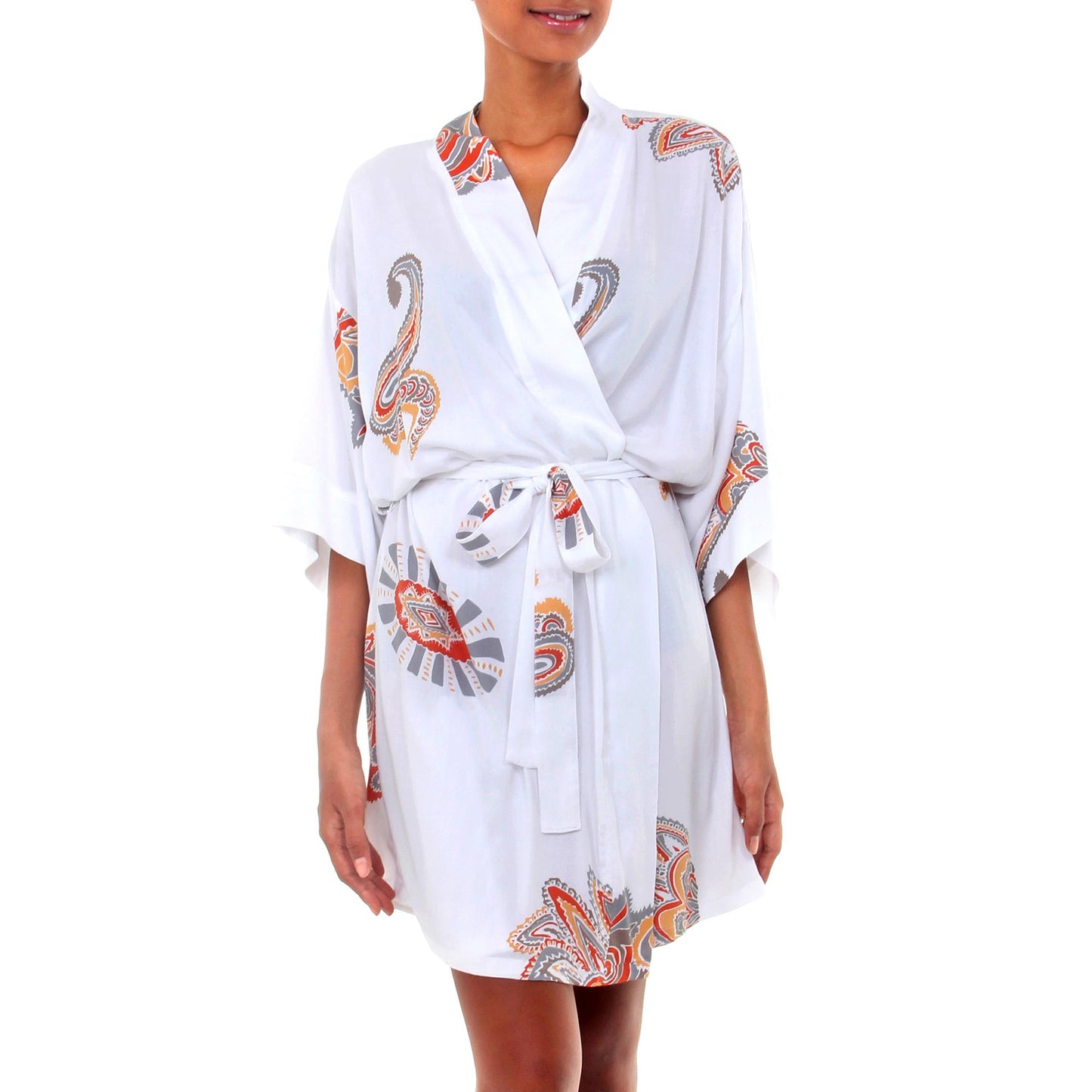 Bali Vignette Multicolored Rayon Robe