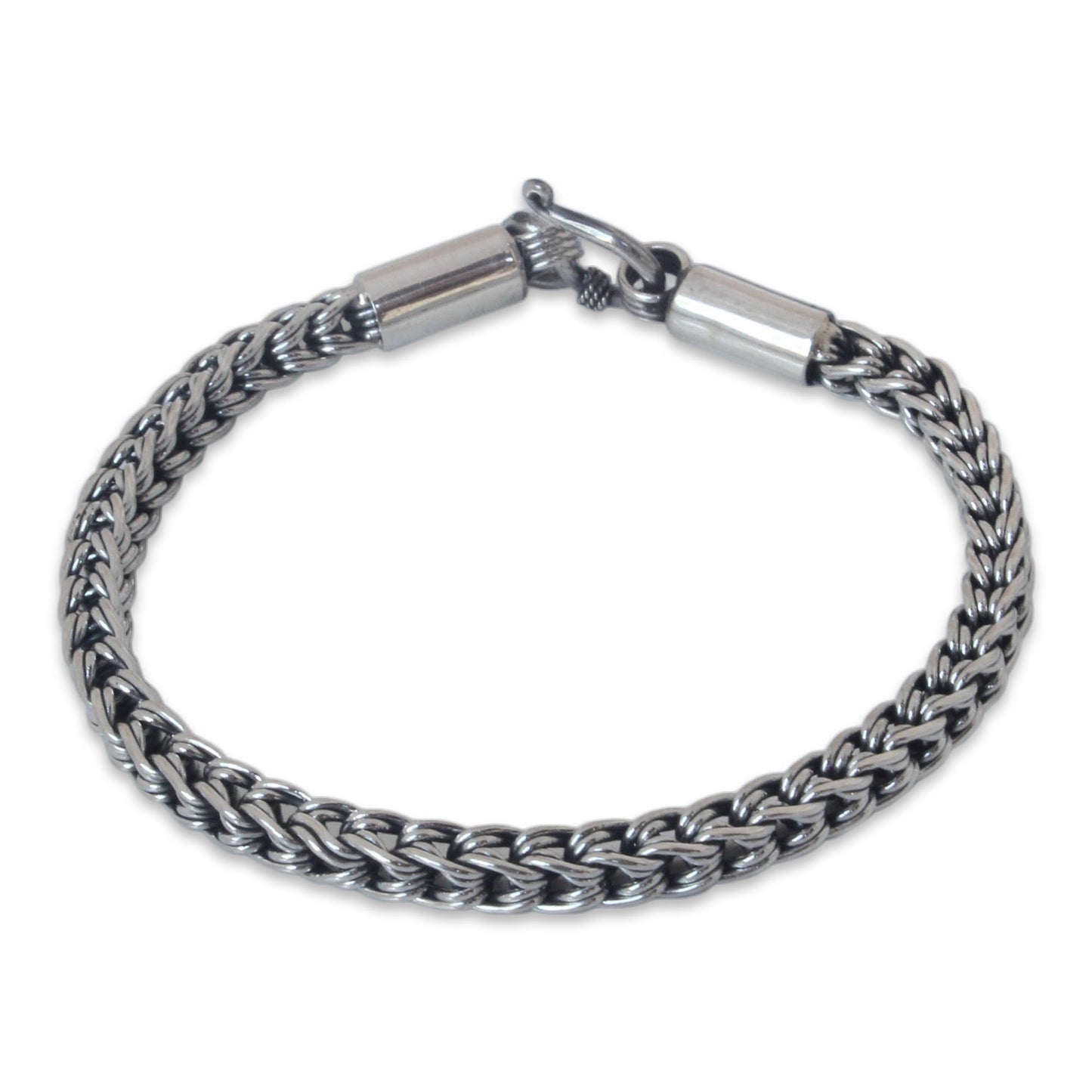 Intricate Textures Sterling Silver Braided Bracelet