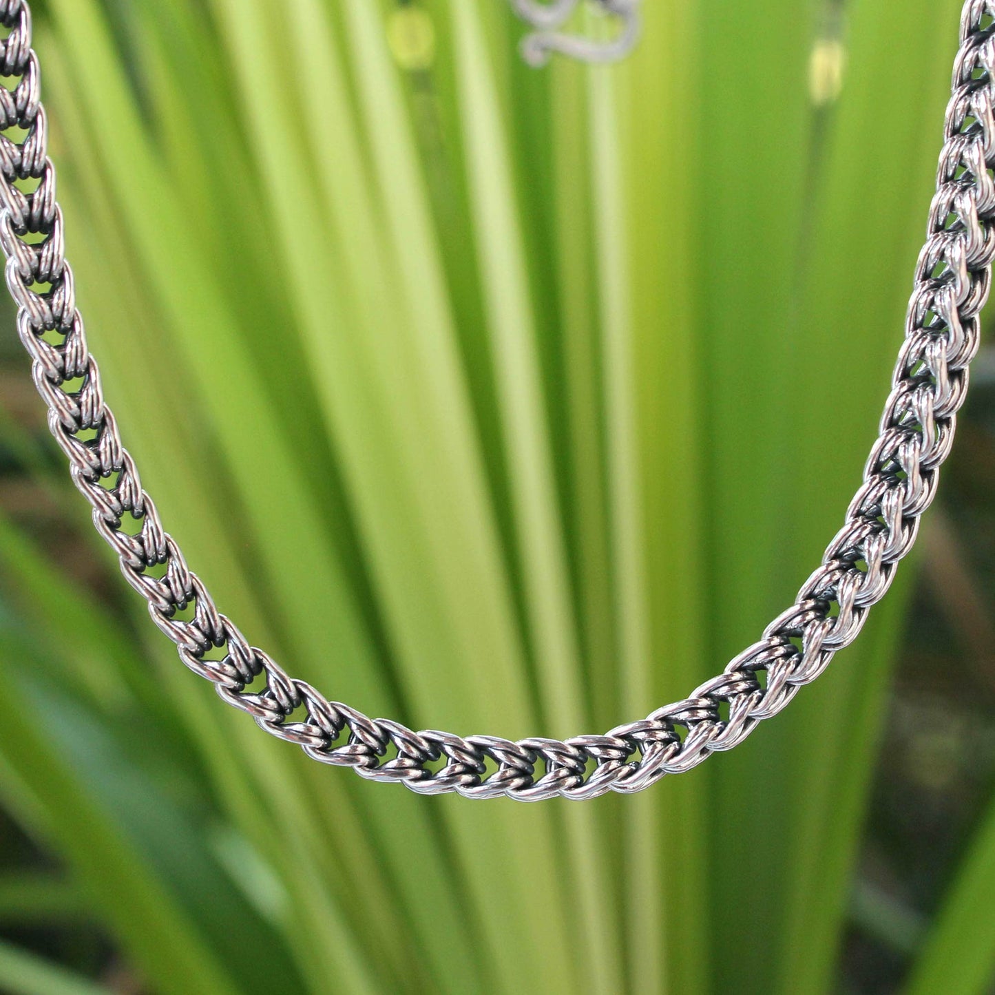 Intricate Textures Sterling silver chain necklace