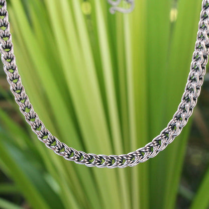 Intricate Textures Sterling silver chain necklace