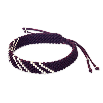 Diagonal Mulberry Hill Tribe Silver Wristband Bracelet