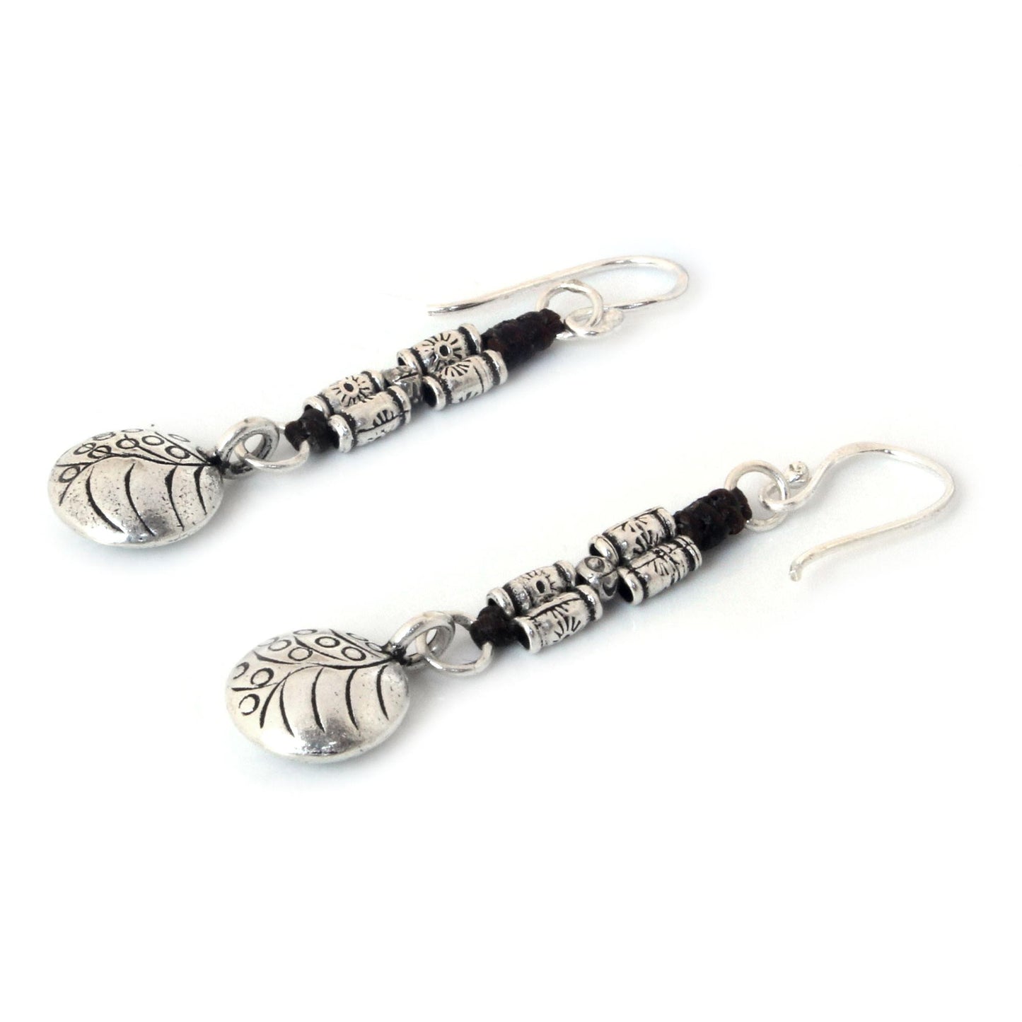 Hill Tribe Stories Hill Tribe Silver Dangle Earrings from Thailand