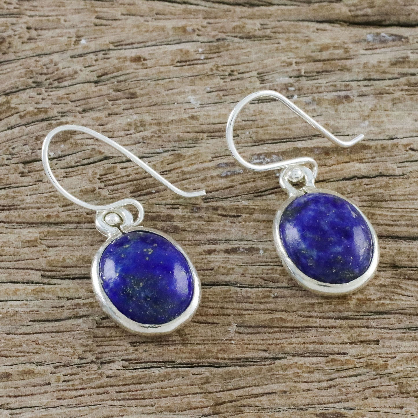 Majestic Blue Lapis Lazuli Oval Earrings