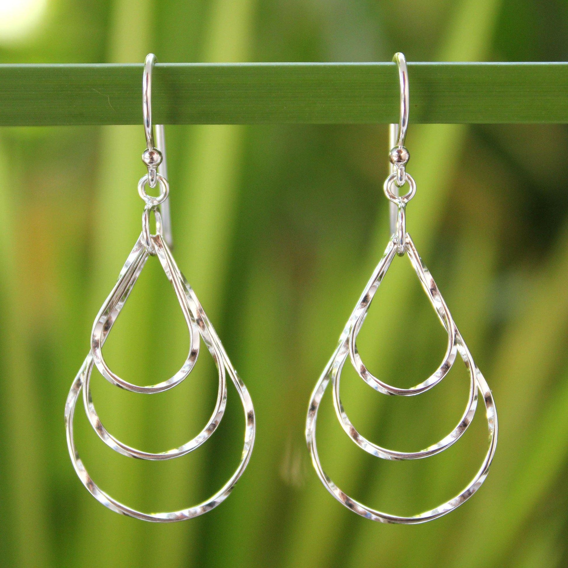 NOVICA - Sterling Silver Raindrop Dangle Earrings