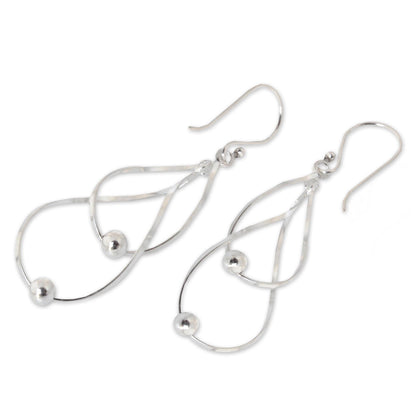 Fabulous Infinity Swirl Silver Dangle Earrings