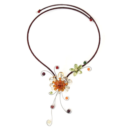 Gorgeous Blossom Multi-Gem Choker Necklace