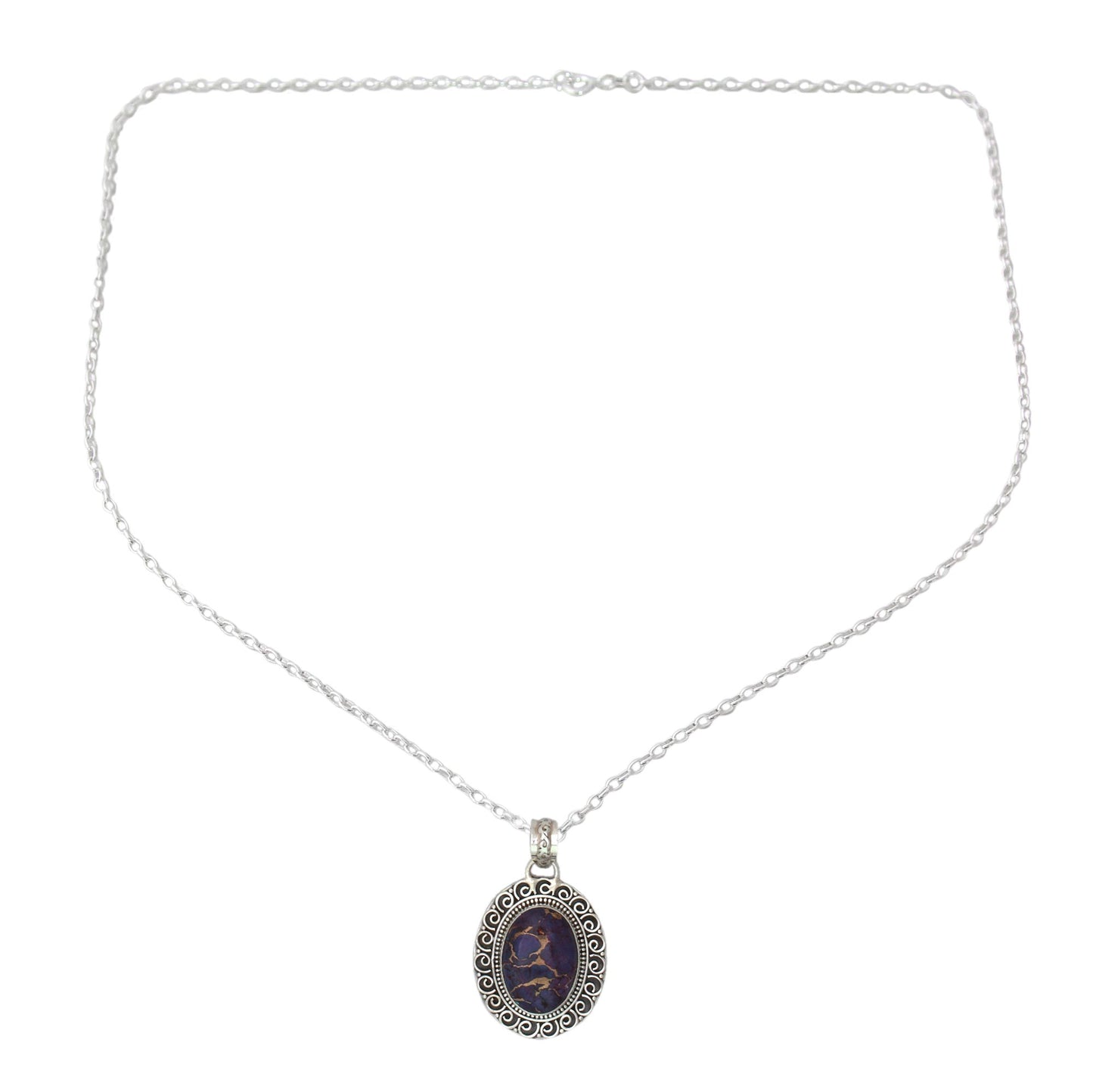 Violet Blossom Sterling silver pendant necklace