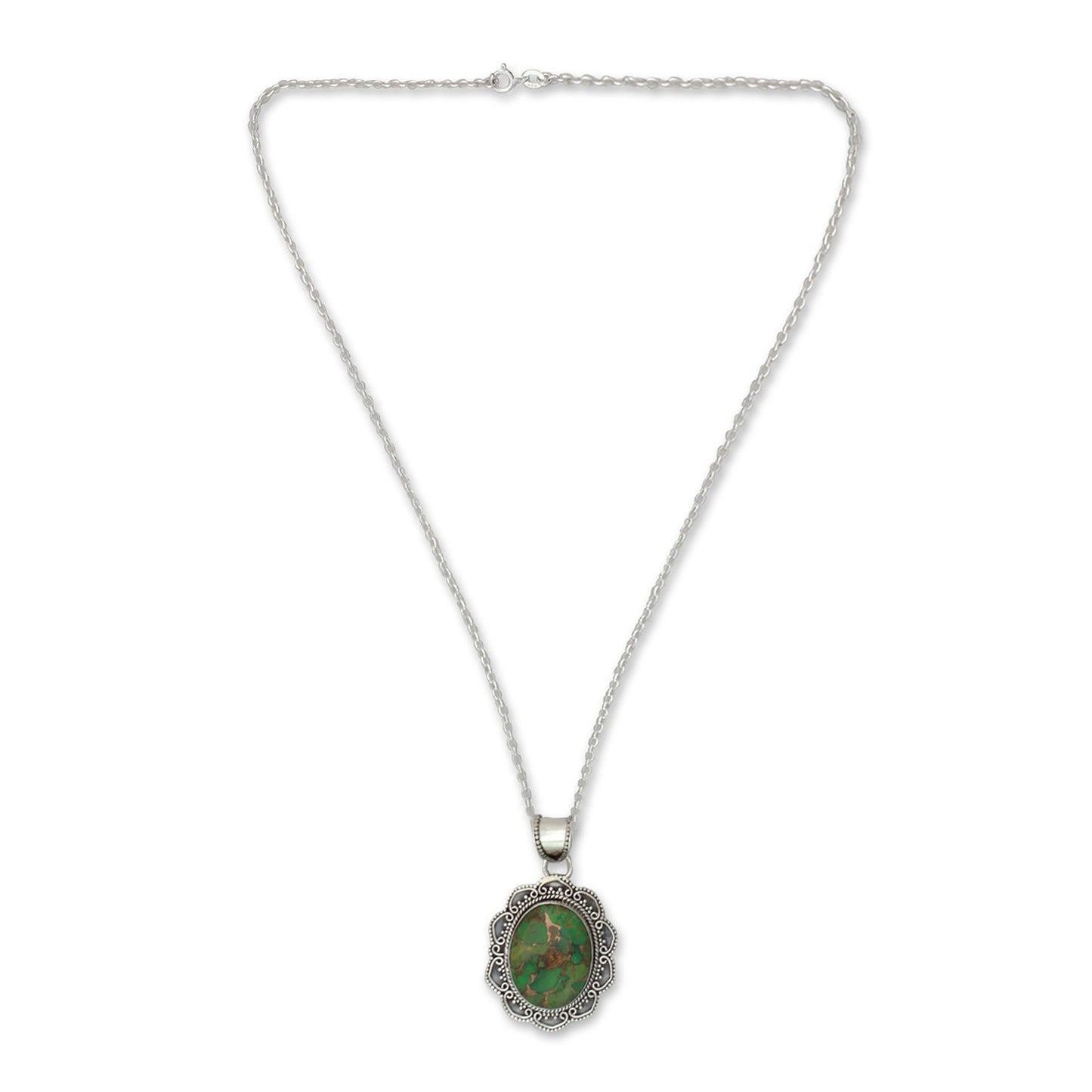 Verdant Flower Sterling Silver Necklace