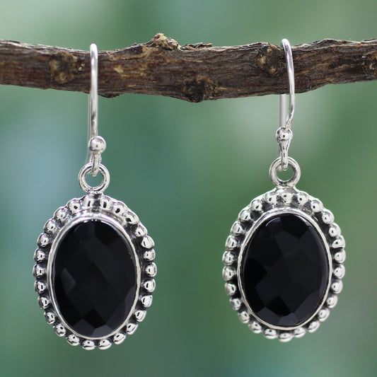 Be Mesmerized Sterling Silver and Onyx Dangle Earrings