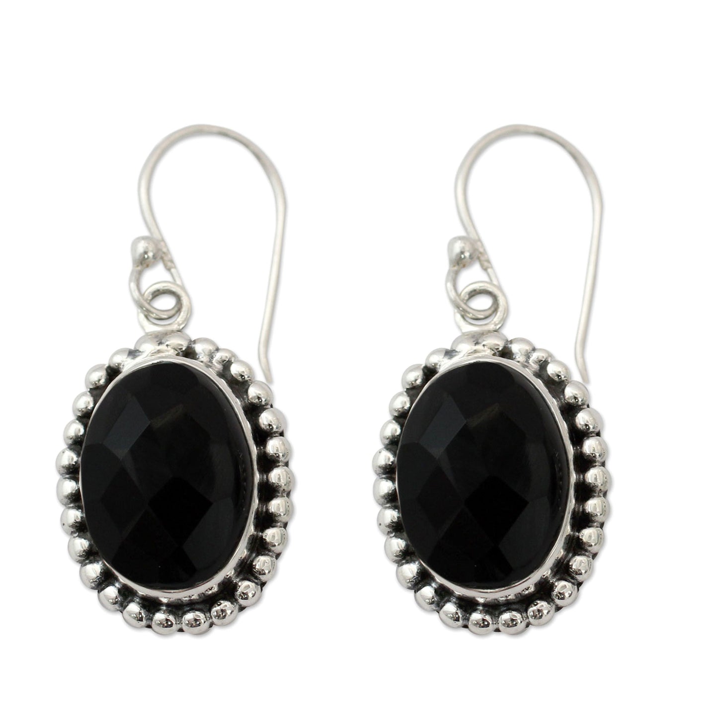 Be Mesmerized Sterling Silver and Onyx Dangle Earrings