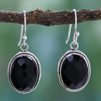 Luscious Black Sterling Silver Earrings