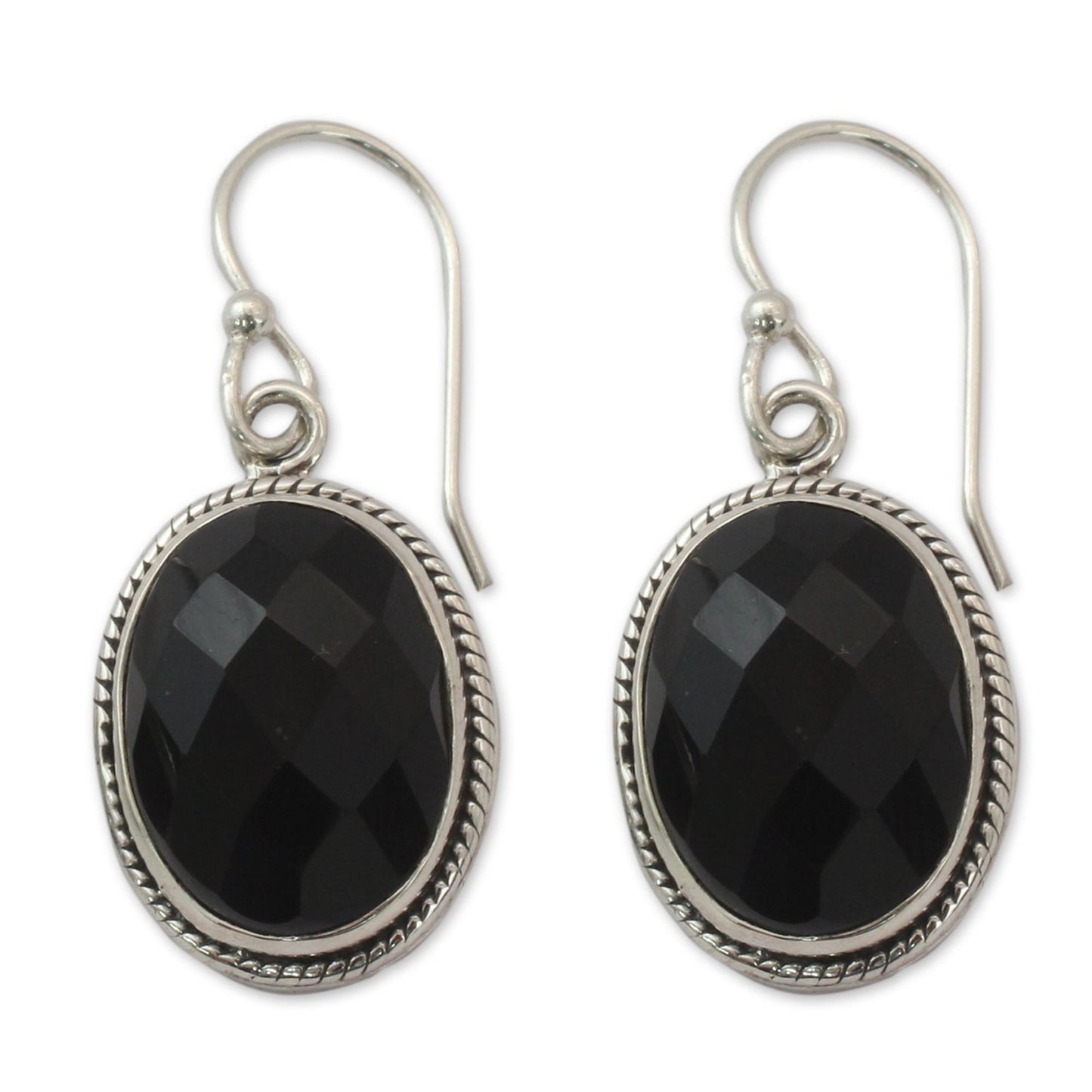 Luscious Black Sterling Silver Earrings