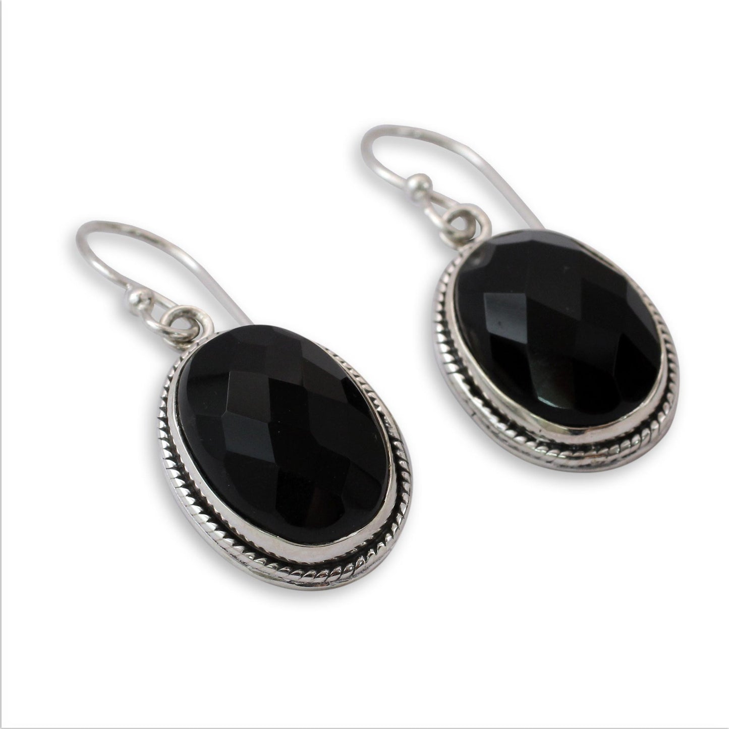 Luscious Black Sterling Silver Earrings