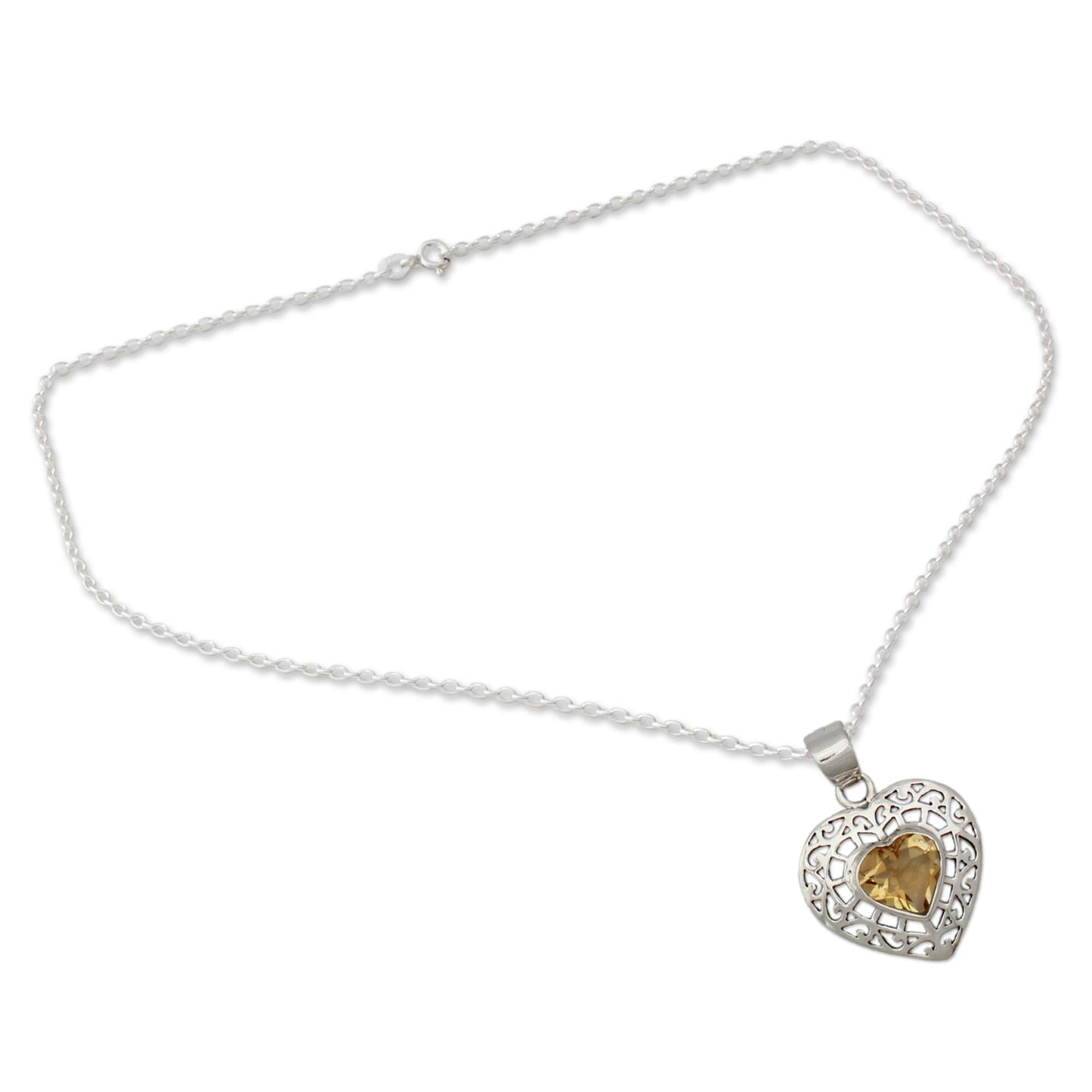 Mughal Romance Citrine heart necklace