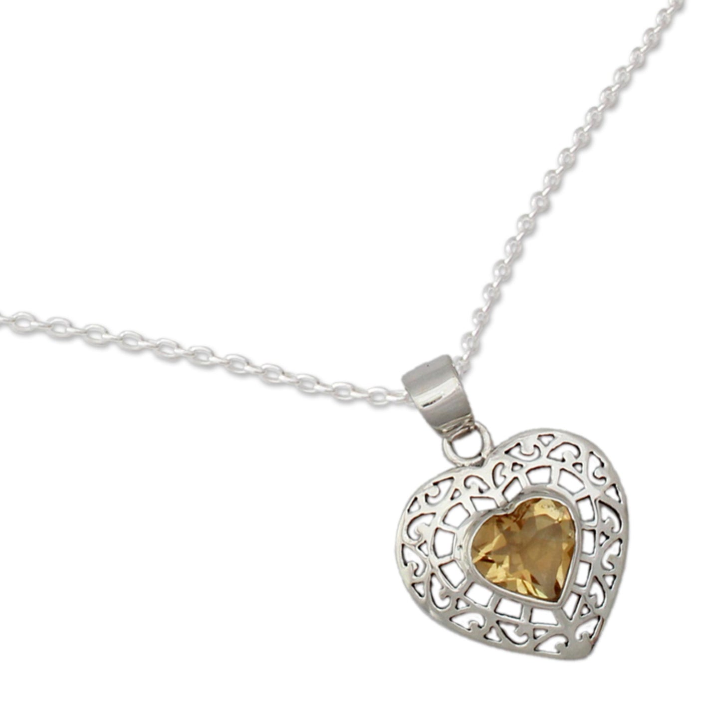 Mughal Romance Citrine heart necklace