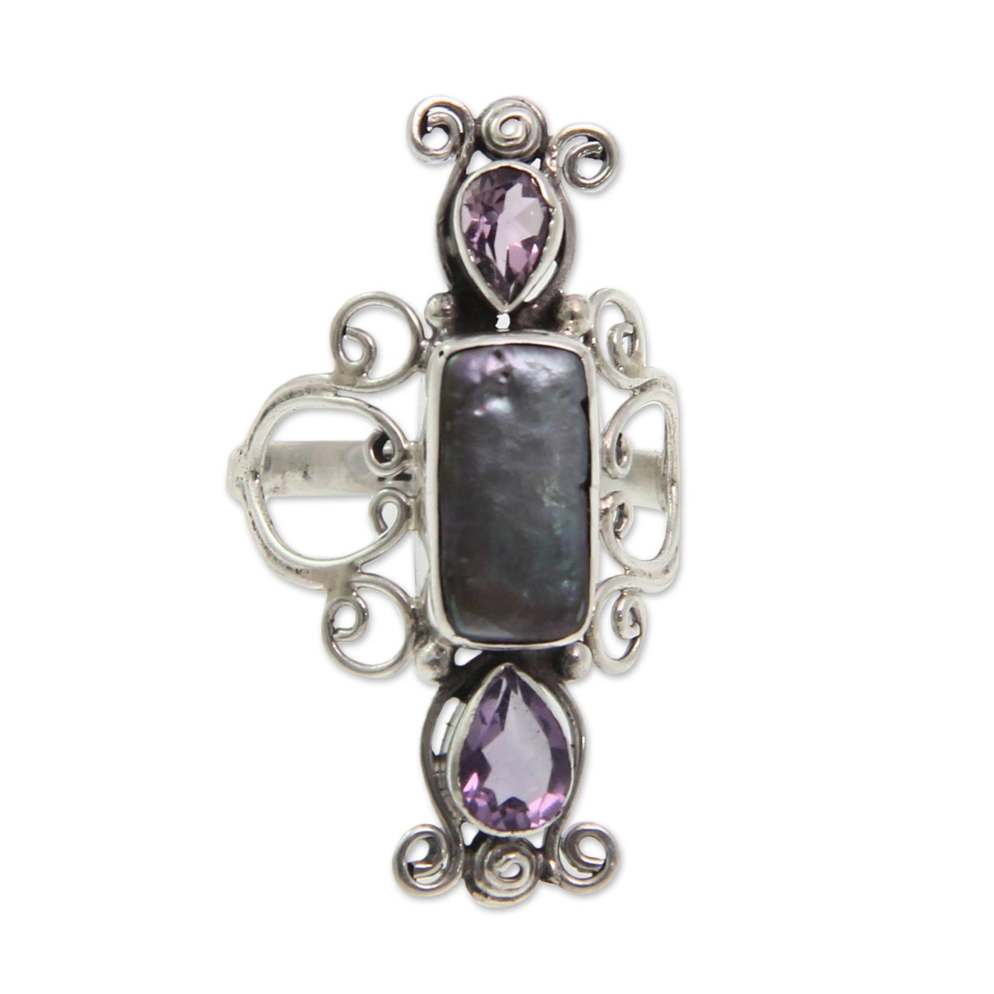 Lavender Myths Pearl Amethyst & Silver Ring