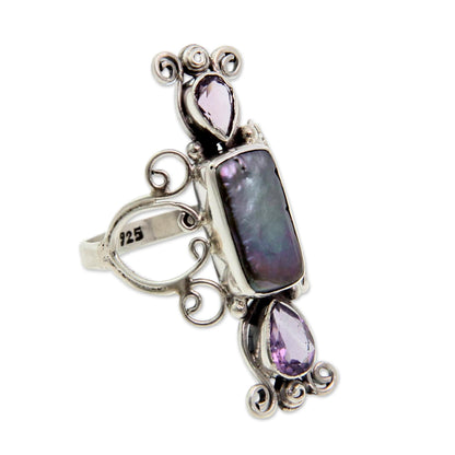 Lavender Myths Pearl Amethyst & Silver Ring