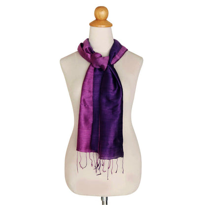 Violet Duality Purple Silk Batik Scarf