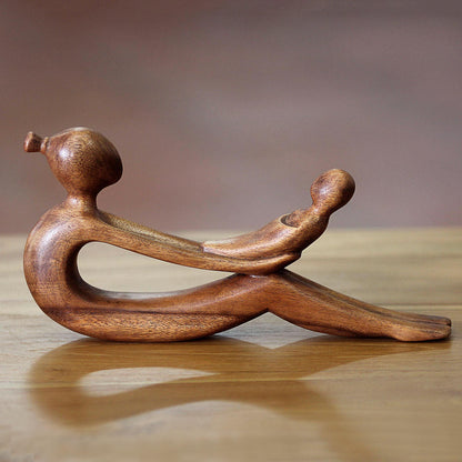 A Mothers Love Suar Wood Sculpture