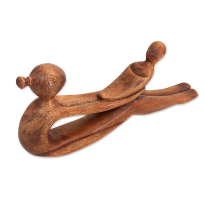 A Mothers Love Suar Wood Sculpture