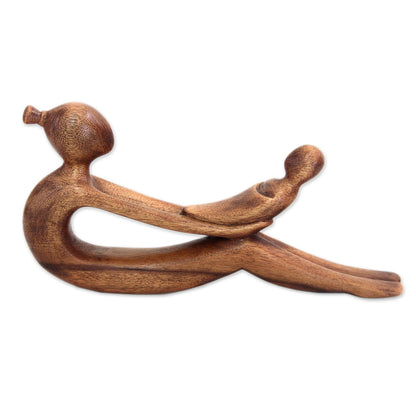 A Mothers Love Suar Wood Sculpture