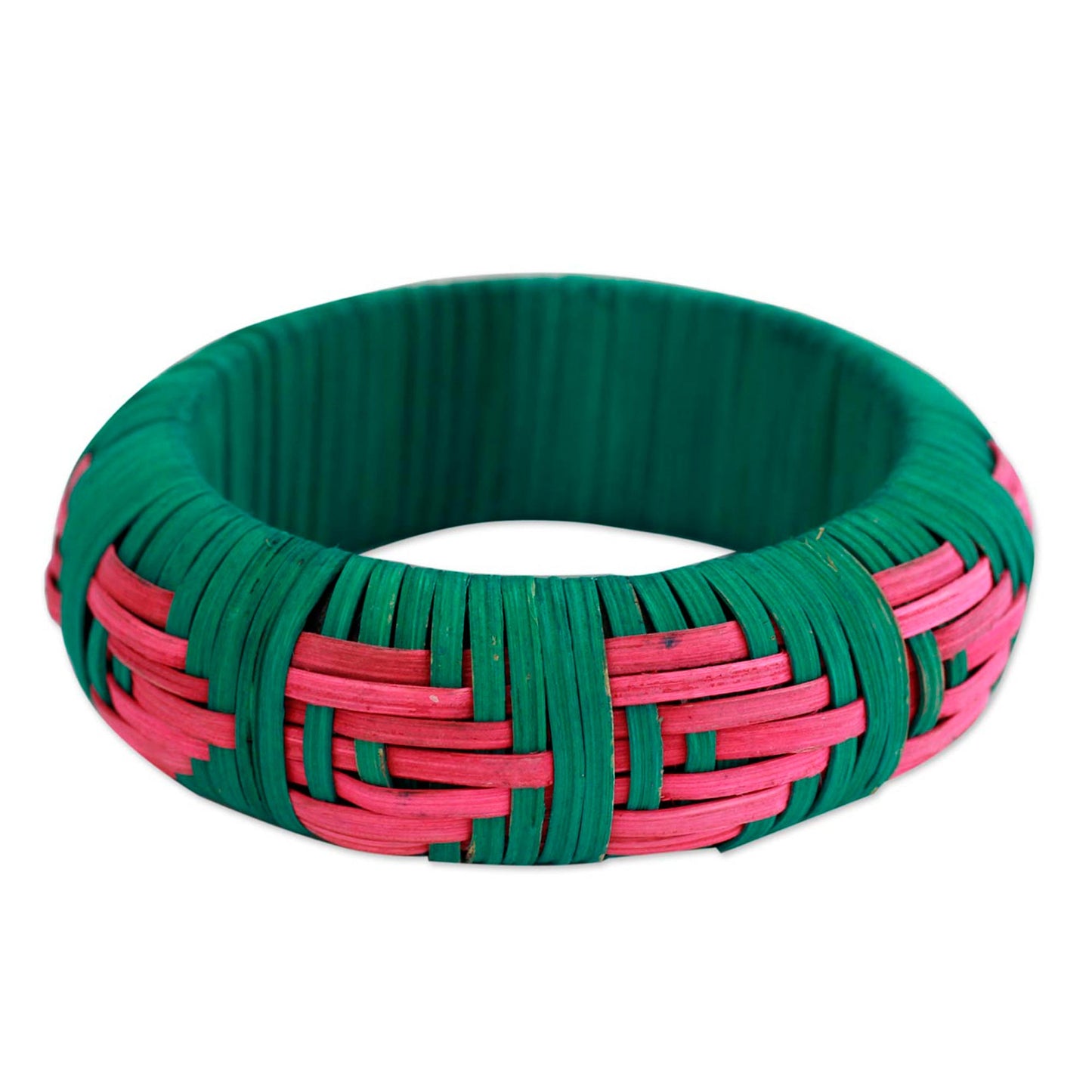 Pink Arrows Handcrafted rattan bangle bracelet