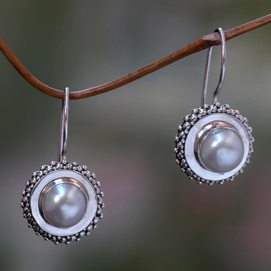 Moon Halo Sterling Silver Earrings