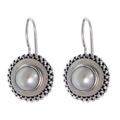 Moon Halo Sterling Silver Earrings