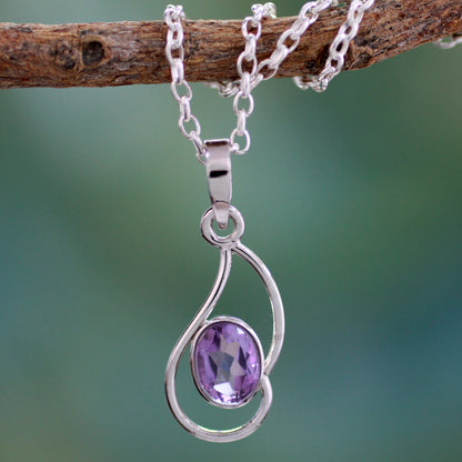 Hindu Sonnet Amethyst pendant necklace