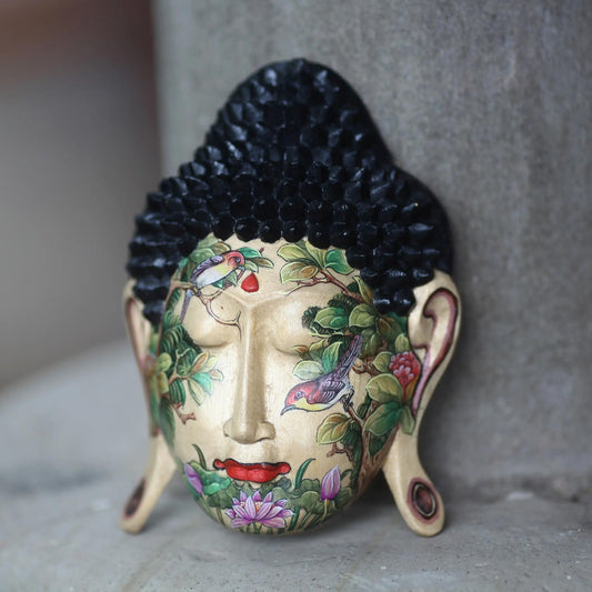Natural Harmony of Buddha Wood mask