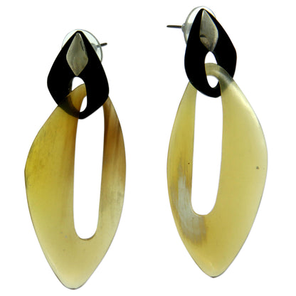 Sumatra Dawn Indonesian Modern Horn Dangle Earrings