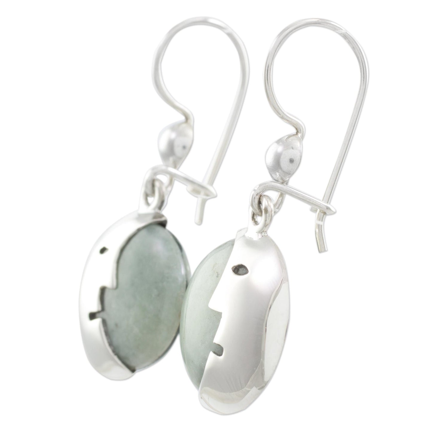 Face of the Moon Jade dangle earrings